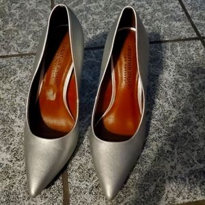 Silver Christian Siriano heels